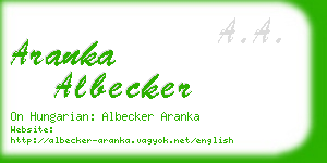 aranka albecker business card